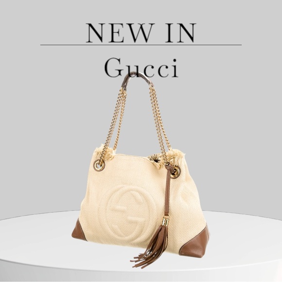 Gucci Handbags - Gucci
Medium Raffia Soho Chain Tote